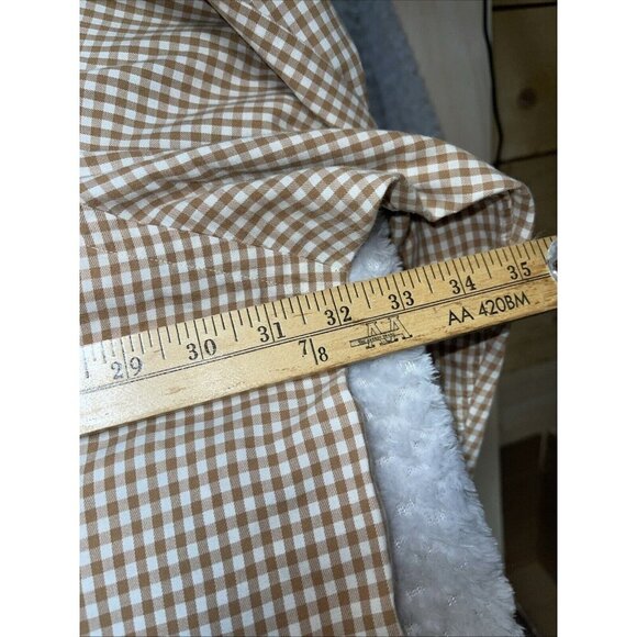 Polo Ralph Lauren L/S Button Down Shirt Men Big 4XB Tan Cream Plaid Flesh Pony - Picture 5 of 10